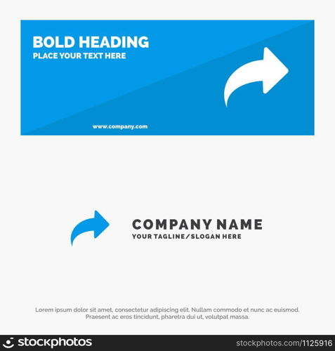 Arrow, Direction, Right, Forward SOlid Icon Website Banner and Business Logo Template