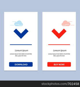 Arrow, Down, Back Blue and Red Download and Buy Now web Widget Card Template