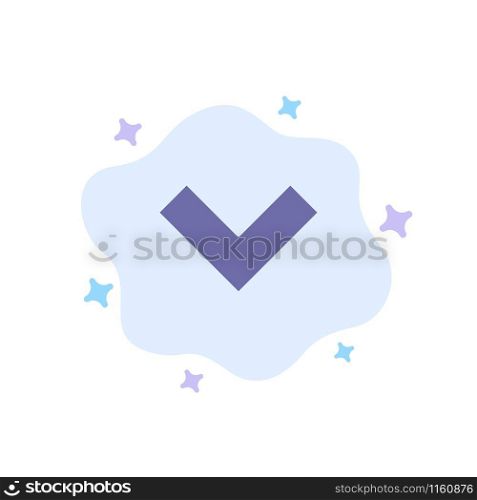 Arrow, Down, Back Blue Icon on Abstract Cloud Background