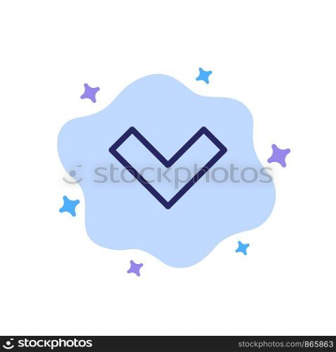 Arrow, Down, Back Blue Icon on Abstract Cloud Background