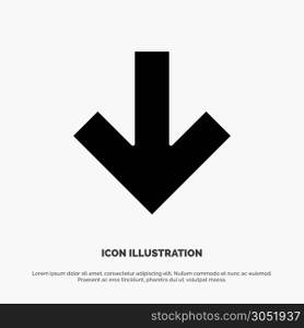 Arrow, Down, Back solid Glyph Icon vector