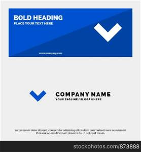 Arrow, Down, Back SOlid Icon Website Banner and Business Logo Template