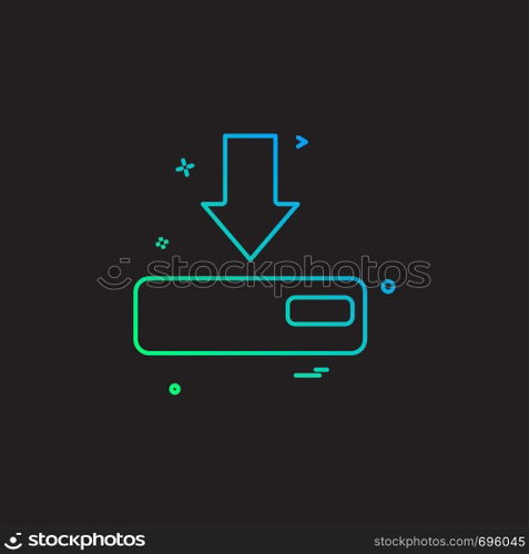 arrow down device icon vector