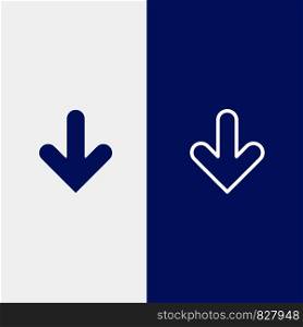 Arrow, Down, Direction, Download Line and Glyph Solid icon Blue banner Line and Glyph Solid icon Blue banner