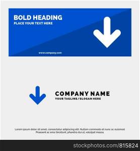 Arrow, Down, Direction, Download SOlid Icon Website Banner and Business Logo Template