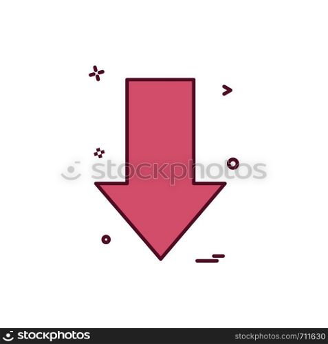 arrow down direction icon vector design
