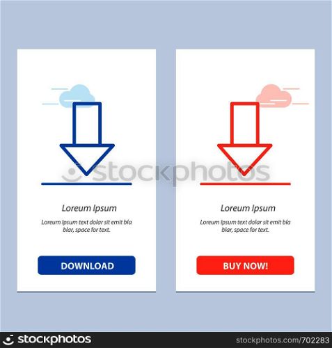 Arrow, Down, Down Arrow, Direction Blue and Red Download and Buy Now web Widget Card Template