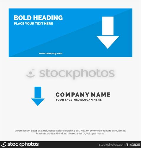 Arrow, Down, Down Arrow, Direction SOlid Icon Website Banner and Business Logo Template