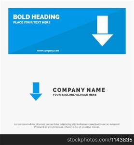 Arrow, Down, Down Arrow, Direction SOlid Icon Website Banner and Business Logo Template
