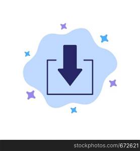 Arrow, Down, Download Blue Icon on Abstract Cloud Background