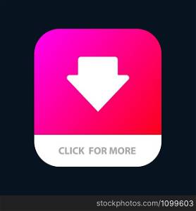 Arrow, Down, Download Mobile App Button. Android and IOS Glyph Version