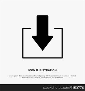 Arrow, Down, Download solid Glyph Icon vector