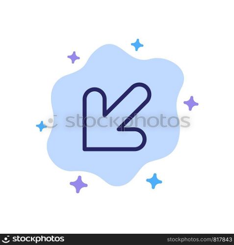 Arrow, , Down, Left Blue Icon on Abstract Cloud Background
