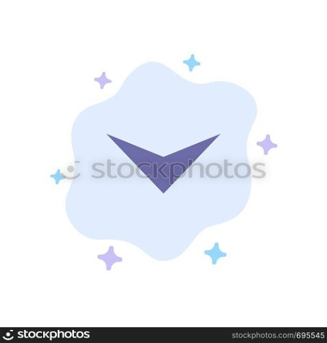 Arrow, Down, Next Blue Icon on Abstract Cloud Background