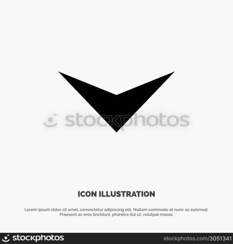 Arrow, Down, Next solid Glyph Icon vector