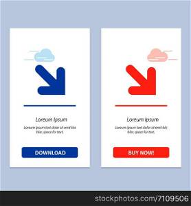 Arrow, Down, Right Blue and Red Download and Buy Now web Widget Card Template