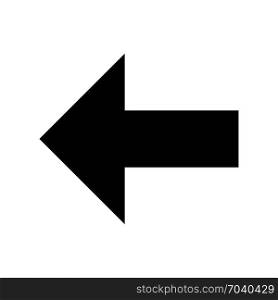 arrow filled - left direction, icon on isolated background