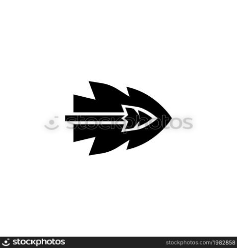 Arrow Flying. Flat Vector Icon. Simple black symbol on white background. Arrow Flying Flat Vector Icon