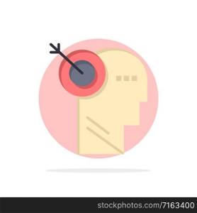 Arrow, Focus, Precision, Target Abstract Circle Background Flat color Icon