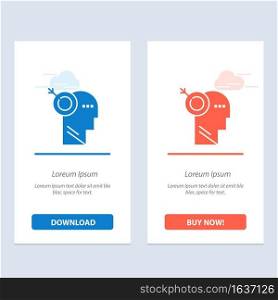Arrow, Focus, Precision, Target  Blue and Red Download and Buy Now web Widget Card Template