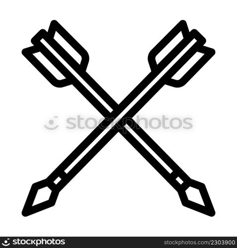 arrow for aiming line icon vector. arrow for aiming sign. isolated contour symbol black illustration. arrow for aiming line icon vector illustration