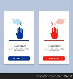 Arrow, Four Finger, Gesture, Pinch Blue and Red Download and Buy Now web Widget Card Template