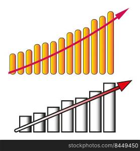 Arrow graph. Growth stock diagram financial graph. Vector illustration. Stock image. EPS 10.. Arrow graph. Growth stock diagram financial graph. Vector illustration. Stock image.