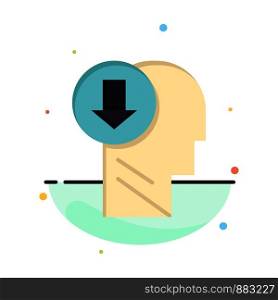 Arrow, Head, Human, Knowledge, Down Abstract Flat Color Icon Template
