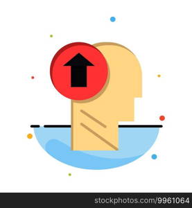 Arrow, Head, Human, Knowledge, Mind, Up Abstract Flat Color Icon Template