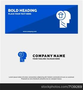 Arrow, Head, Human, Knowledge, Mind, Up SOlid Icon Website Banner and Business Logo Template