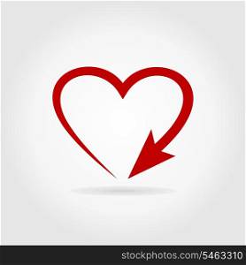 Arrow heart. A vector illustration