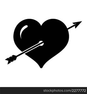 Arrow hearth icon. Fall in Love sign symbol. 