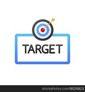 Arrow hit goal ring in archery target. Vector illustration.. Arrow hit goal ring in archery target. Vector illustration