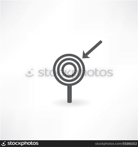 arrow Hitting A Target, Isolated On White Background,