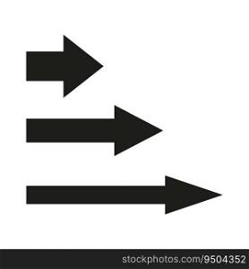 Arrow icon. Arrows of different lengths to the right. Vector illustration. Eps 10. Stock image.. Arrow icon. Arrows of different lengths to the right. Vector illustration. Eps 10.