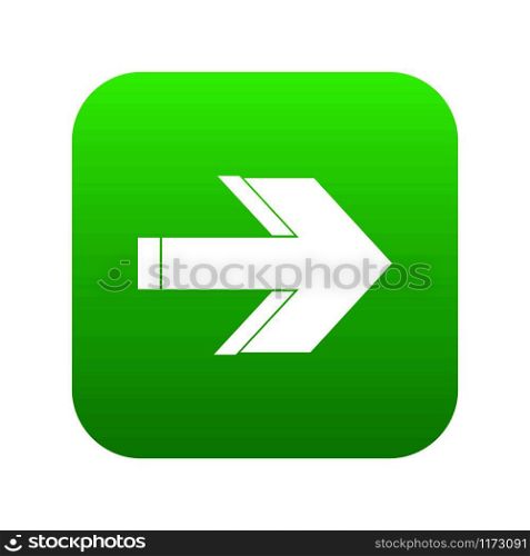 Arrow icon digital green for any design isolated on white vector illustration. Arrow icon digital green