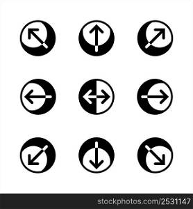 Arrow Icon, Direction Arrow Icon Vector Art Illustration