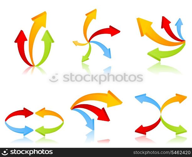 Arrow icon. Icon of an arrow of different kinds. A vector illustration