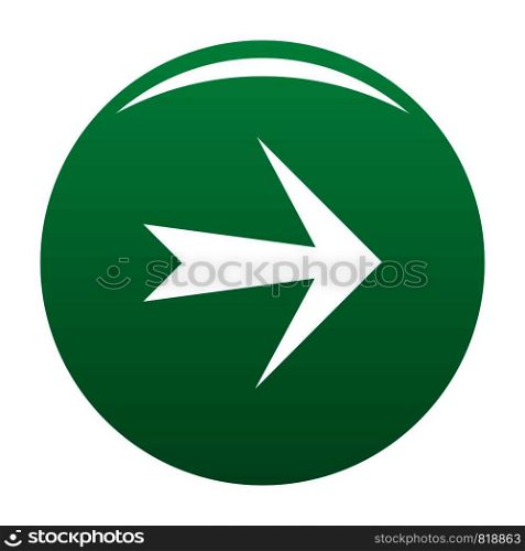 Arrow icon in black. Simple illustration of arrow icon vector isolated on white background. Arrow icon vector green