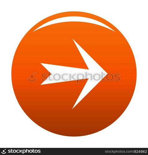 Arrow icon in black. Simple illustration of arrow icon vector isolated on white background. Arrow icon vector orange