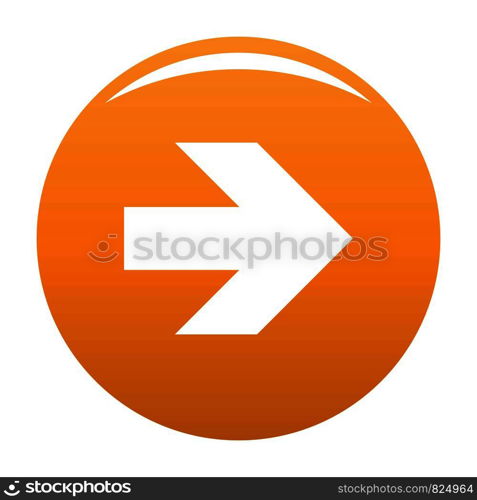 Arrow icon in black. Simple illustration of arrow icon vector isolated on white background. Arrow icon vector orange