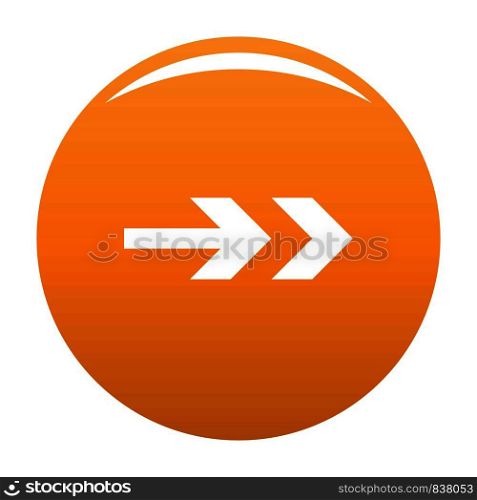 Arrow icon in black. Simple illustration of arrow icon vector isolated on white background. Arrow icon vector orange