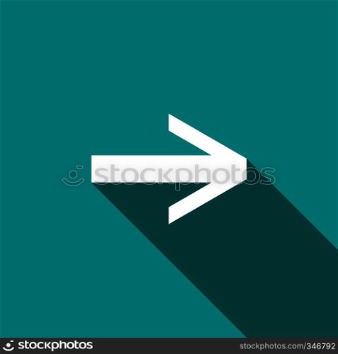 Arrow icon in flat style on a blue background. Arrow icon, flat style