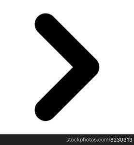 Arrow icon. Right arrow sign. Chevron symbol. Vector isolated on white.. Arrow icon.