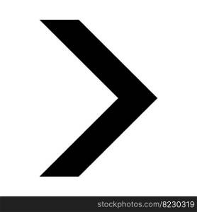 Arrow icon. Right arrow sign. Chevron symbol. Vector isolated on white.. Arrow icon.