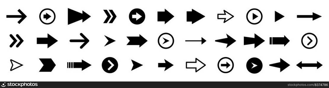Arrow icon set different arrows