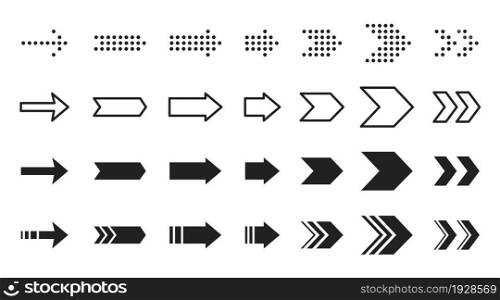 Arrow icon set for your design. Vector isolated illustration concept in flat style.