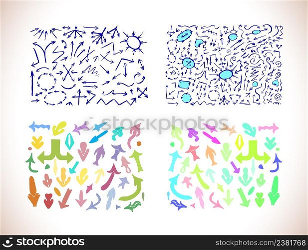 Arrow icon set. Sign color web icon on white background.. Colorful vector arrows set
