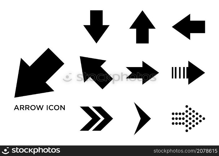 arrow icon set vector design template in white background