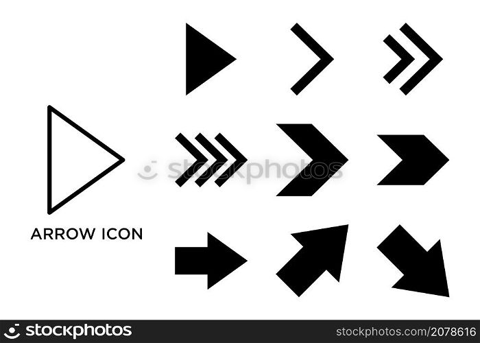 arrow icon set vector design template in white background